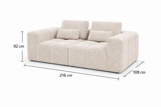 Sofá Modular 2 Plazas Tufteado Bishop