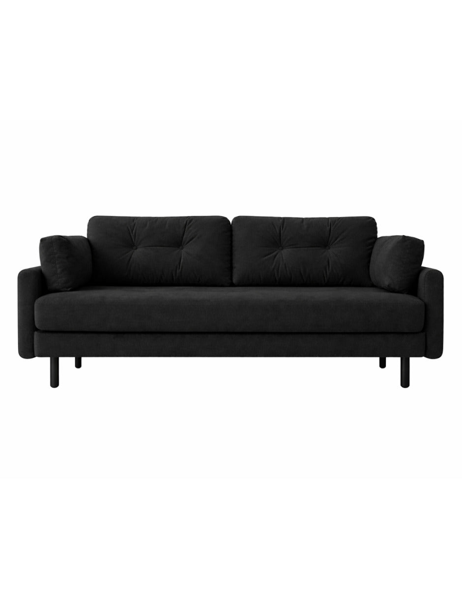 Sofa 3 plazas Corner patas en acabado Negro