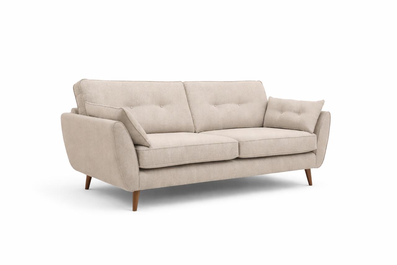 Sofa 2 plazas Denver patas en color nogal.