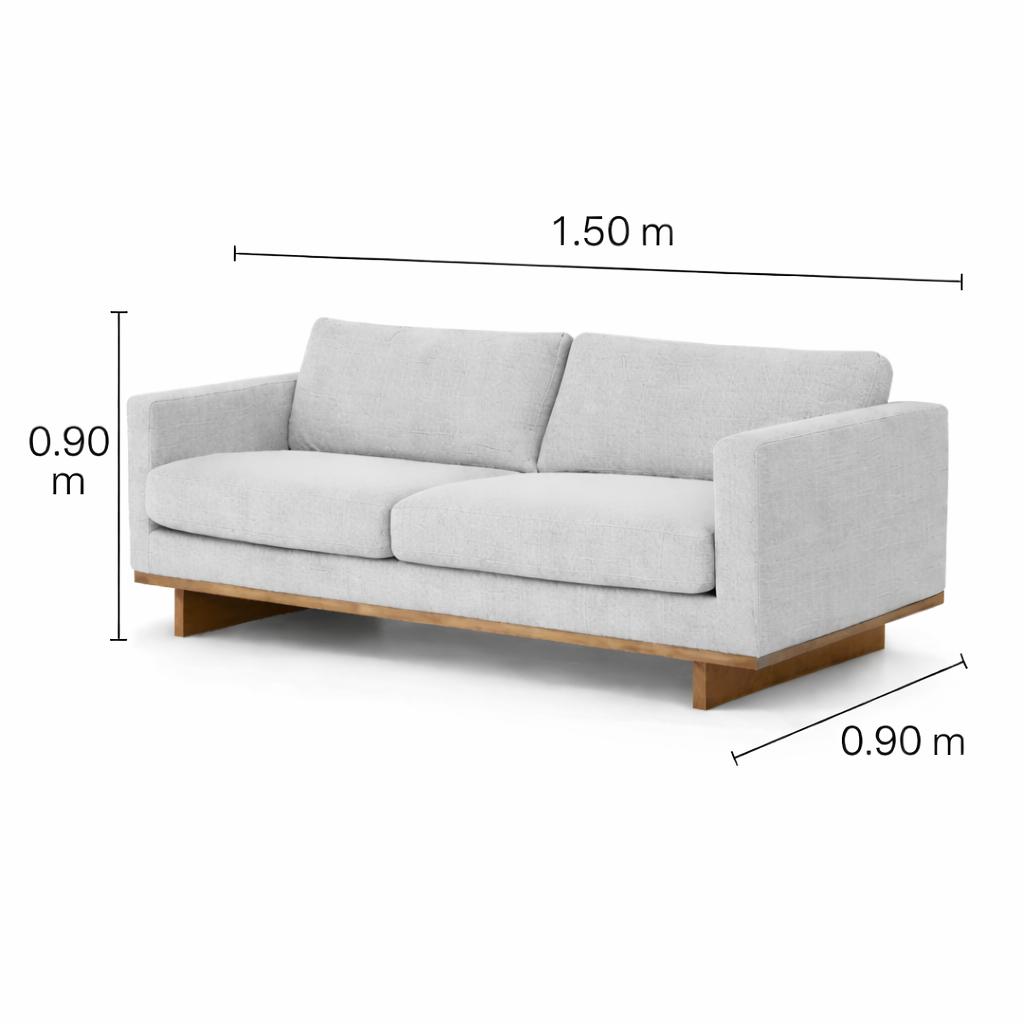 Sofa 2 plazas Modelo Barcelona / Pata de Madera Nogal.
