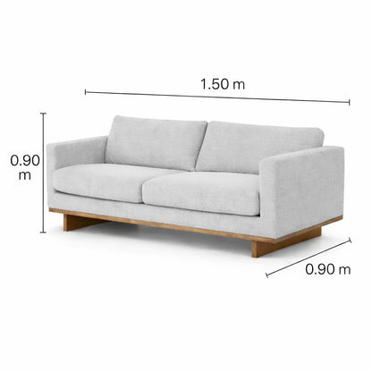 Sofa 2 plazas Modelo Barcelona / Pata de Madera Nogal.