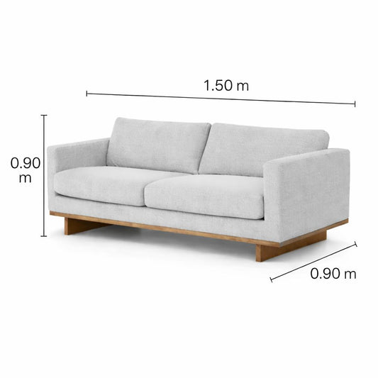 Sofa 2 plazas Modelo Barcelona / Pata de Madera Nogal.
