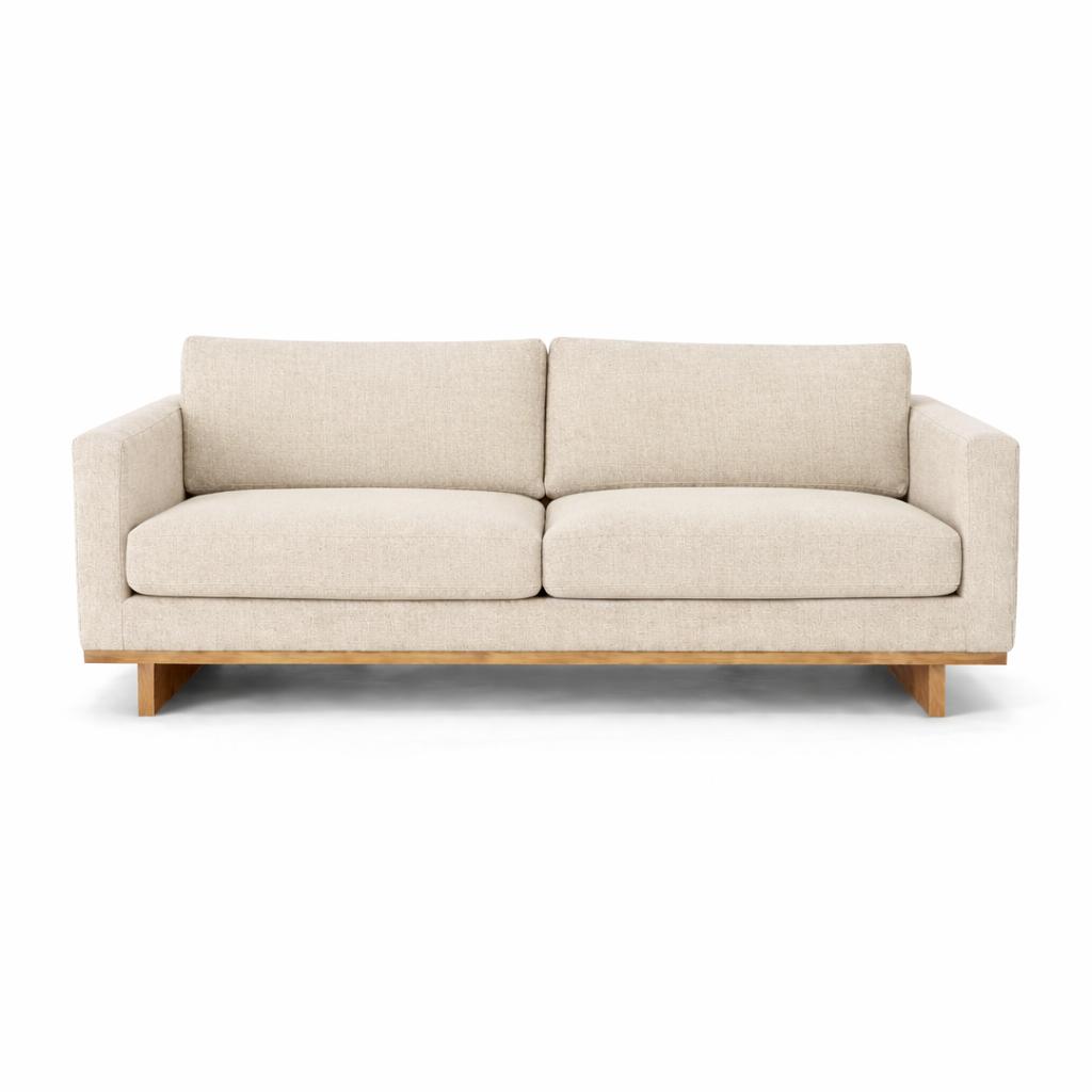 Sofa 2 plazas Modelo Barcelona / Pata de Madera Nogal.