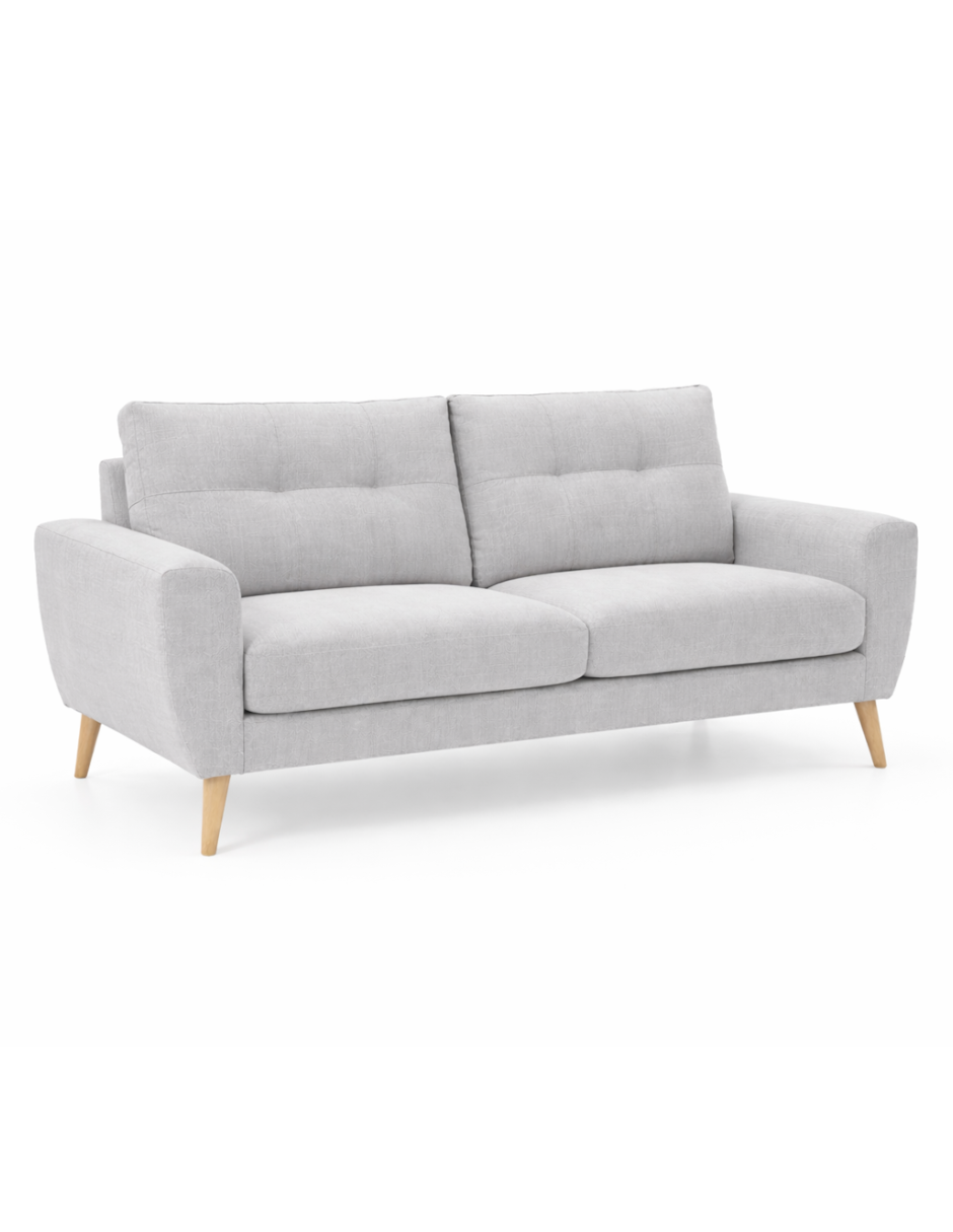 Sofa 3 plazas Napoli patas en acabado Natural.