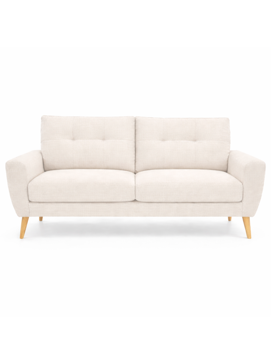 Sofa 3 plazas Napoli patas en acabado Natural.