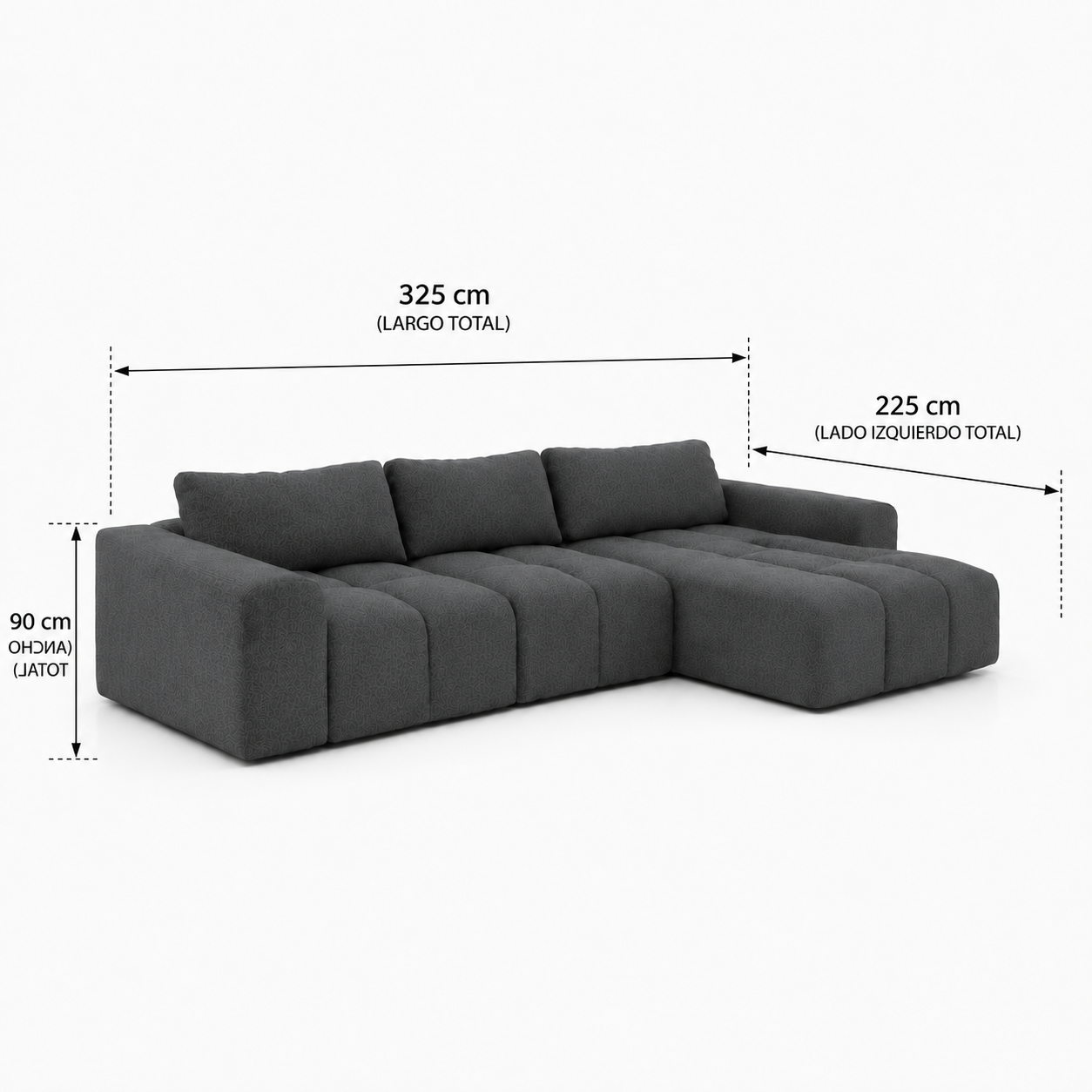 Sofá Seccional Modular Lumma con Chaise Derecho
