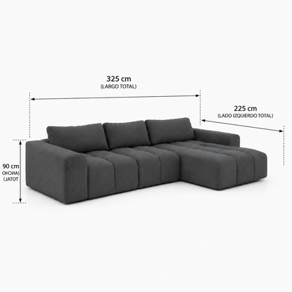 Sofá Seccional Modular Lumma con Chaise Derecho