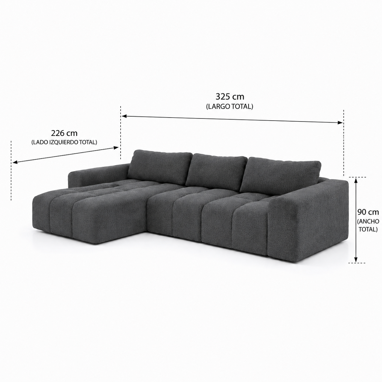Sofá Seccional Modular Lumma con Chaise Izquierdo