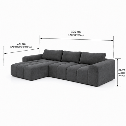 Sofá Seccional Modular Lumma con Chaise Izquierdo
