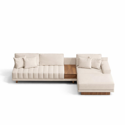 Sofá Modular Aura | Chaise Derecho con Mesa Central de Parota