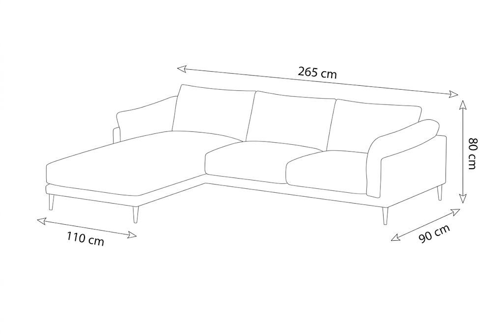 Sofá Seccional Lanson con Chaise Longue Izquierdo