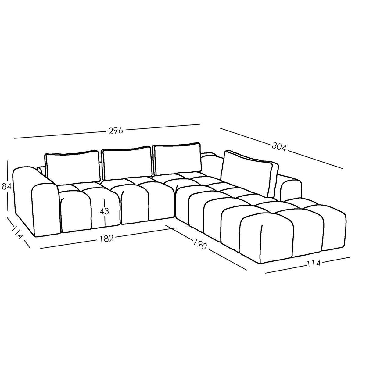 Sofá Seccional Modular Lumma con Chaise Derecho