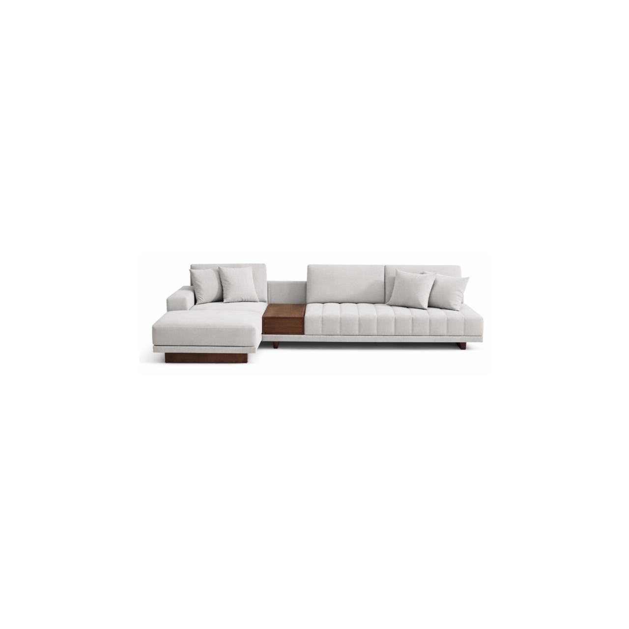 Sofá Modular Aura | Chaise Izquierdo con Mesa Central de Parota