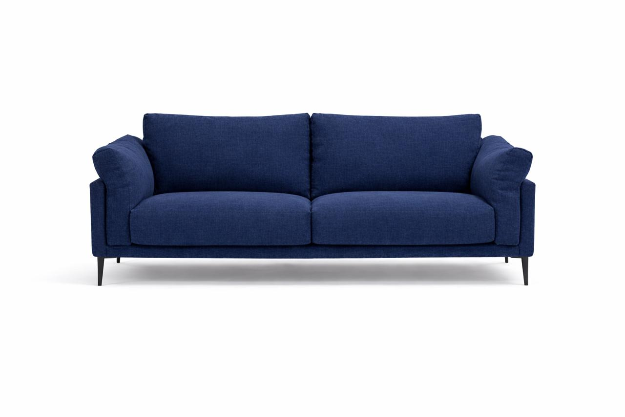 Sofa 2 plazas Milano patas de Metal color negro mate.