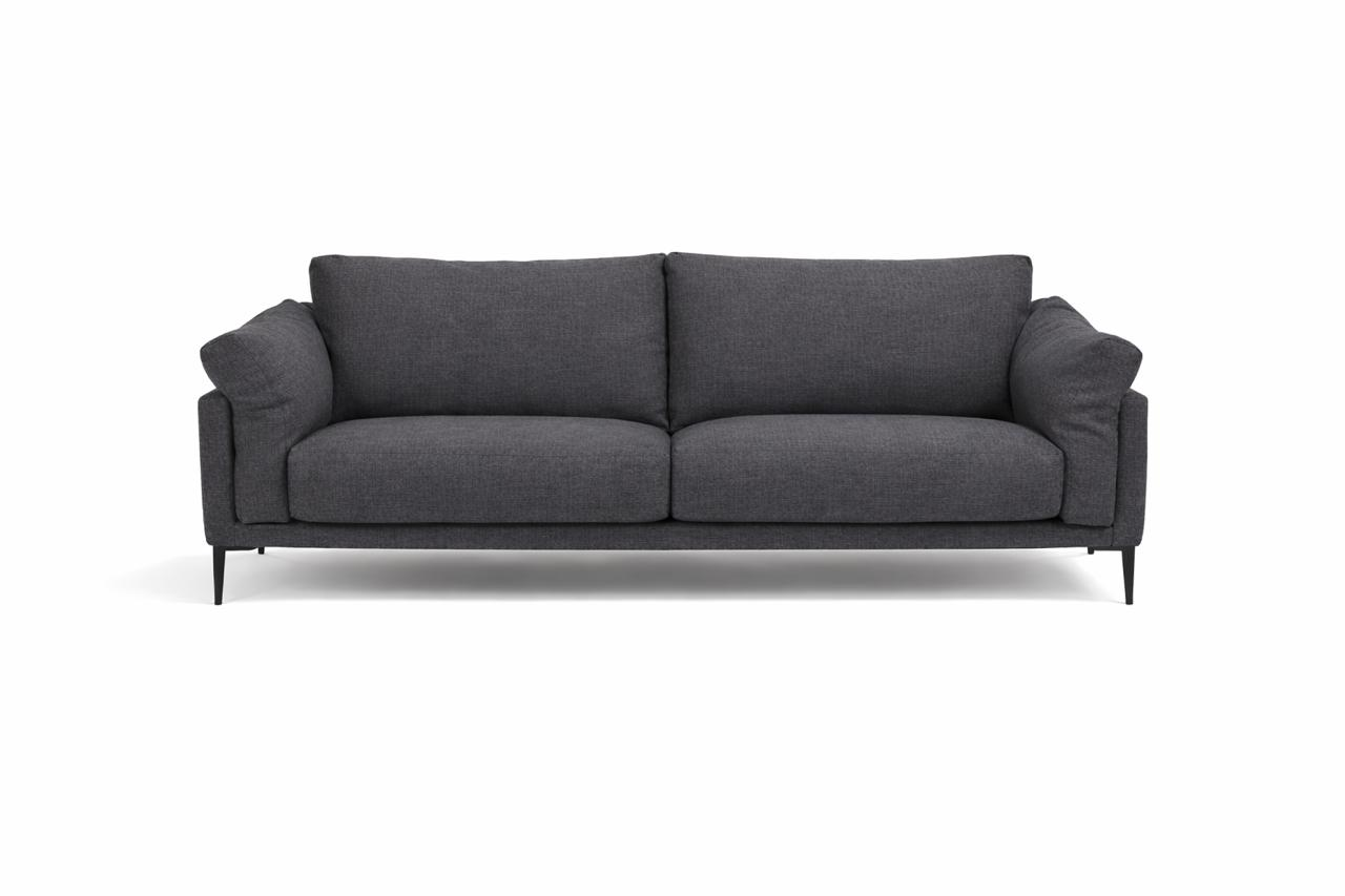 Sofa 2 plazas Milano patas de Metal color negro mate.