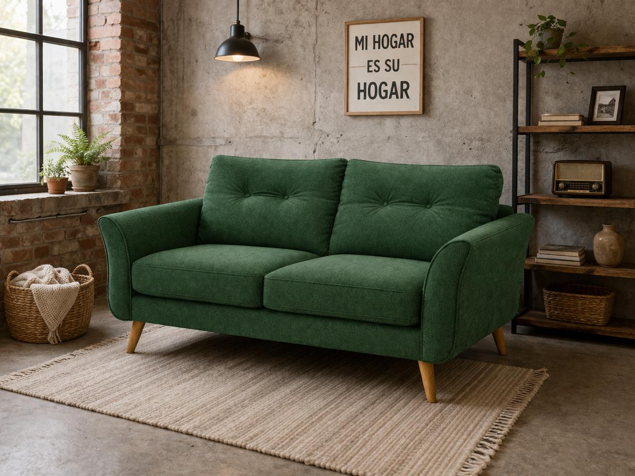 Sofa 2 plazas Montecarlo Verde Esmeralda