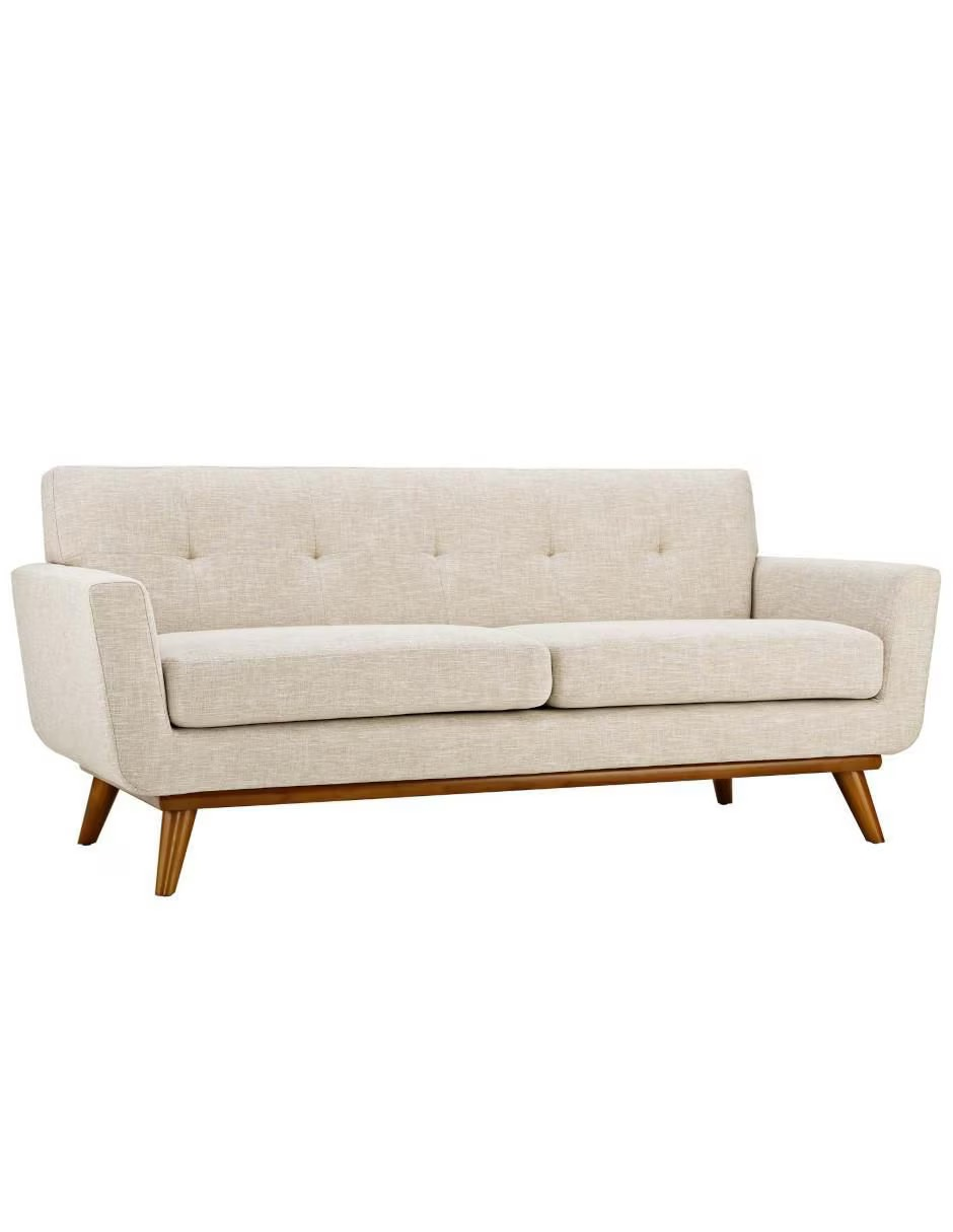 Sofa 2 plazas Odisey patas en acabado Nogal.