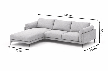 Sofá Seccional Moderno Milan con Chaise Longue Izquierdo