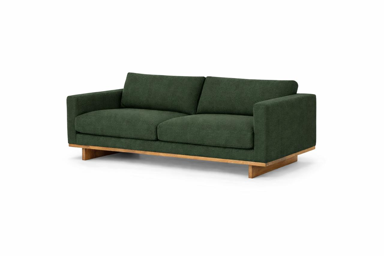 Sofa 2 plazas Modelo Barcelona / Pata de Madera Nogal.
