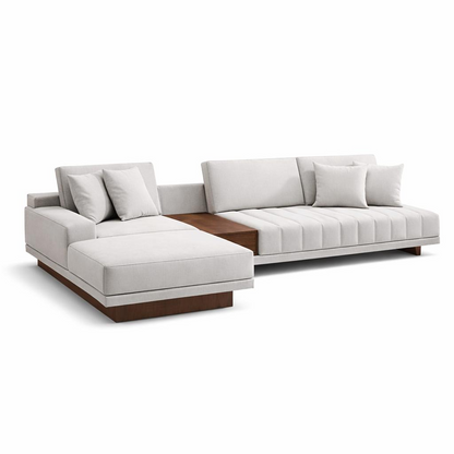 Sofá Modular Aura | Chaise Izquierdo con Mesa Central de Parota
