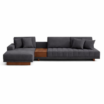 Sofá Modular Aura | Chaise Izquierdo con Mesa Central de Parota