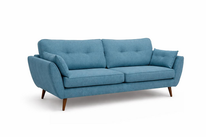 Sofa 3 plazas Denver patas en color nogal