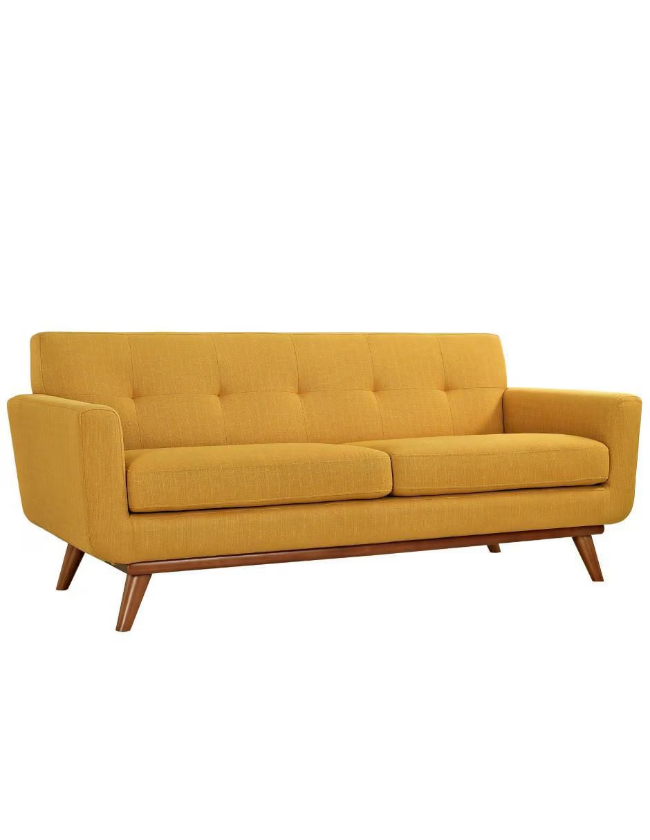 Sofa 2 plazas Odisey patas en acabado Nogal.