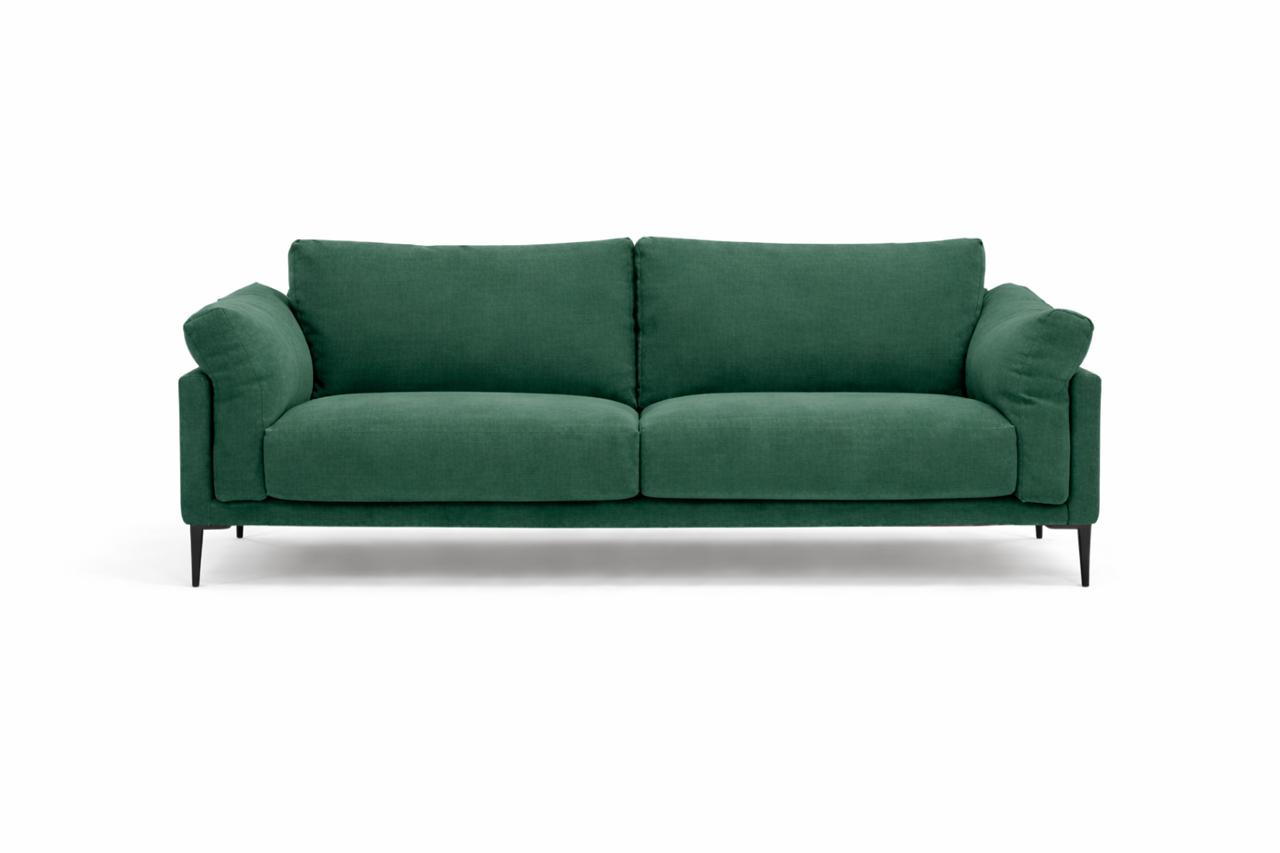 Sofa 2 plazas Milano patas de Metal color negro mate.