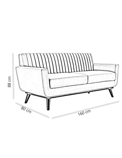 Sofa 2 plazas Florencia patas en acabado Negro.
