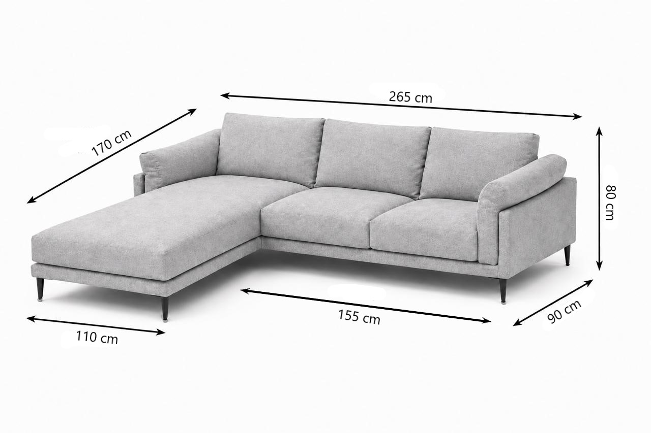 Sofá Seccional Milan con Chaise Longue Izquierdo