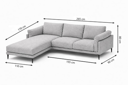 Sofá Seccional Milan con Chaise Longue Izquierdo