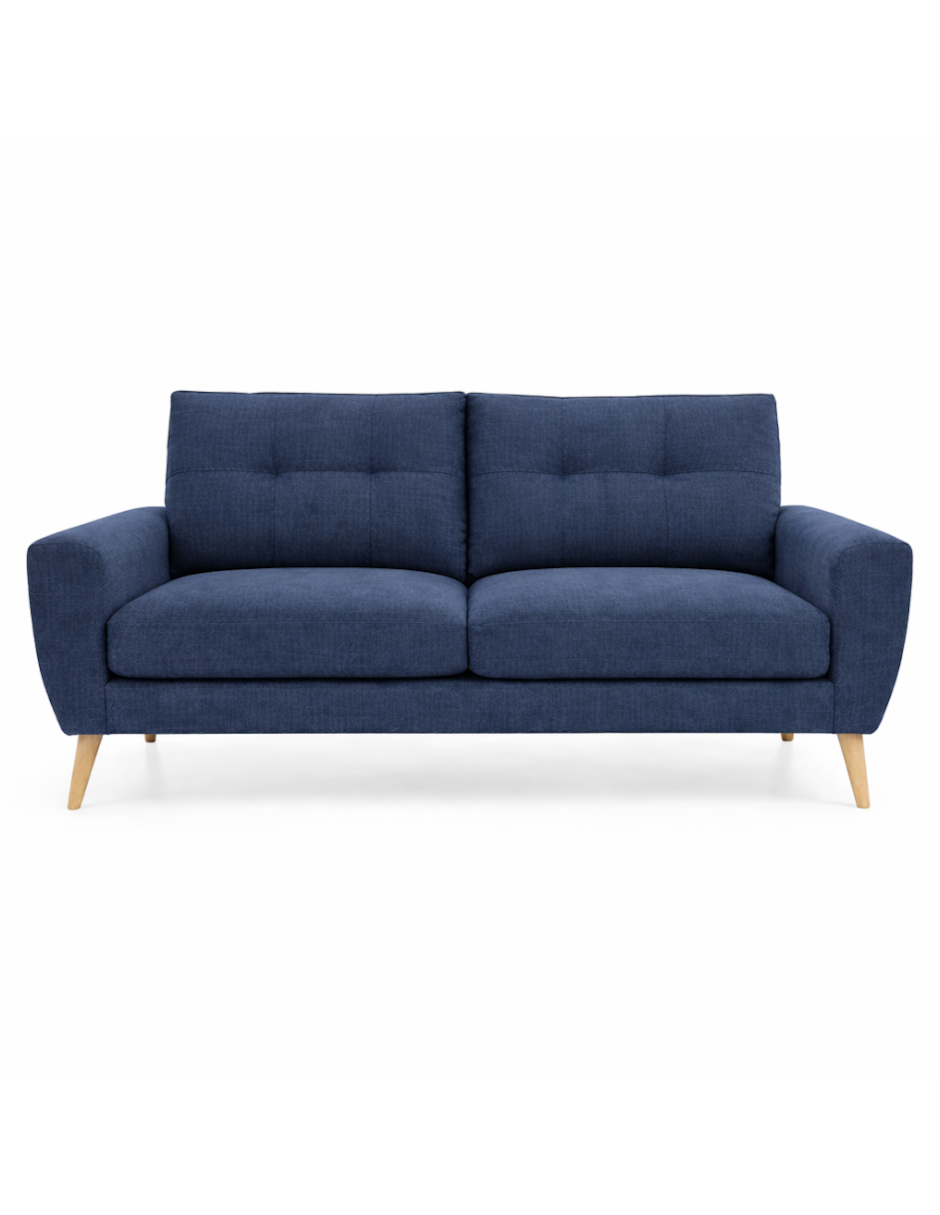 Sofa 3 plazas Napoli patas en acabado Natural.