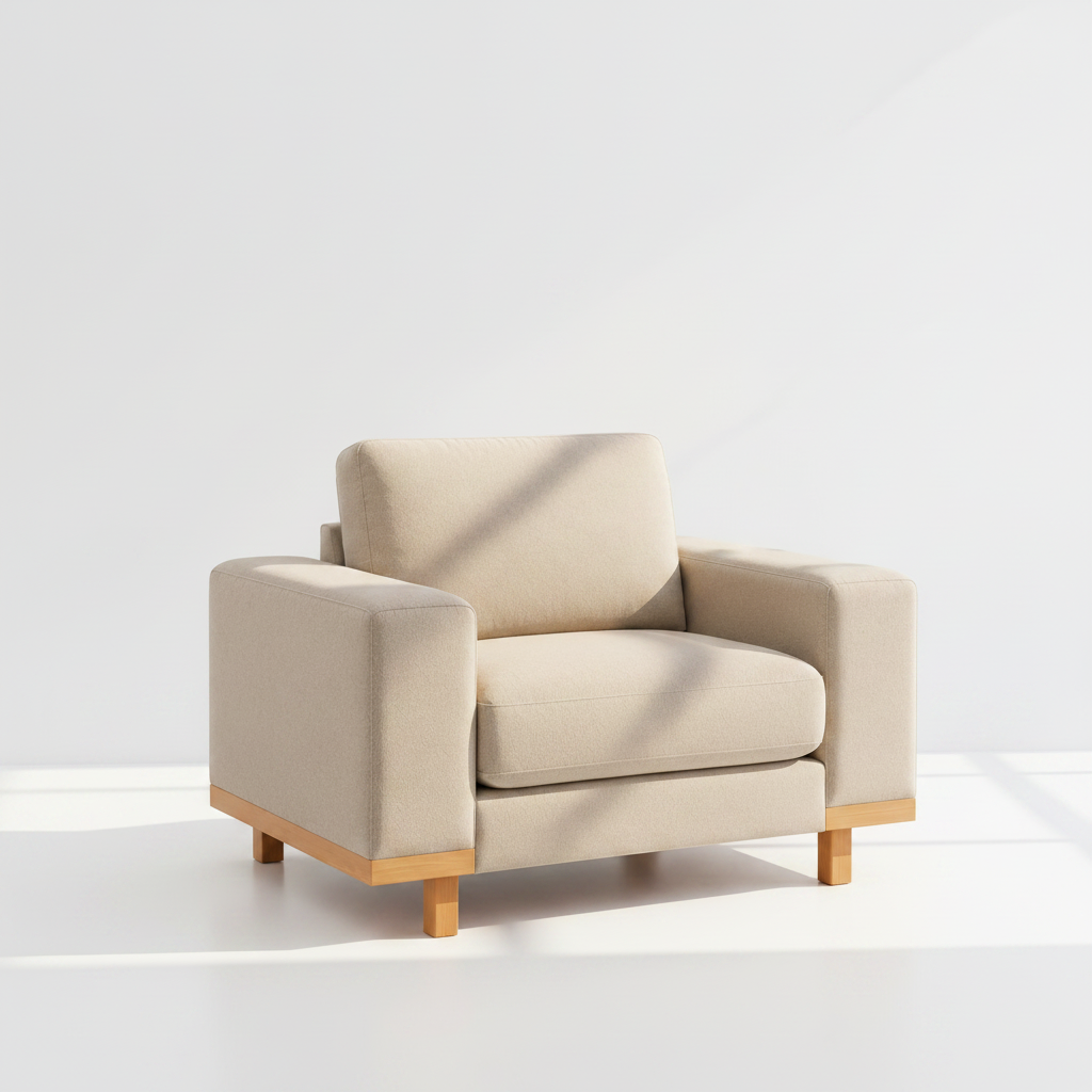 Sillón Kavala - Fondo minimalista con reflejo de sol