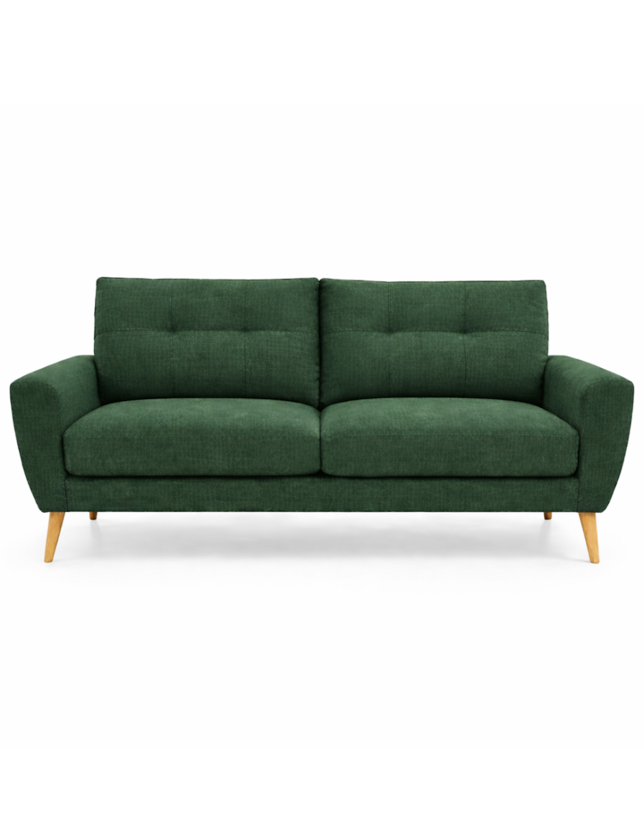 Sofa 3 plazas Napoli patas en acabado Natural.