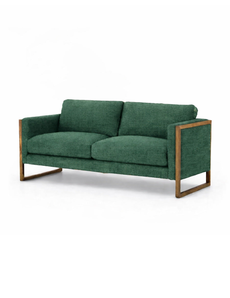 Sofa 2 plazas Hades patas en color nogal.