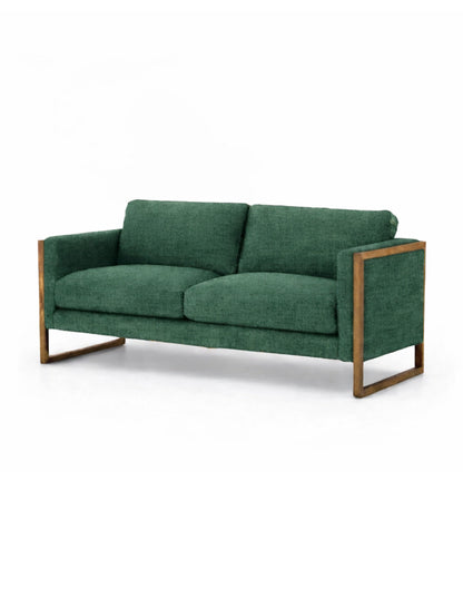 Sofa 2 plazas Hades patas en color nogal.